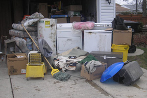 Flooded basement mess from finished space in Stamford